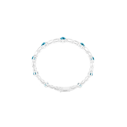 Teal Kyanite Bracelet with White Diamond in Platinum 950 2.67cts.