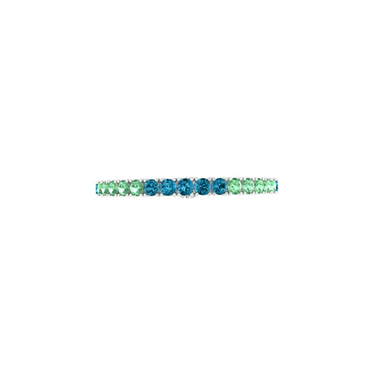 Platinum 950 with Green & Teal Kyanite  Bracelet 10.00cts
