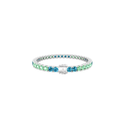 Platinum 950 with Green & Teal Kyanite  Bracelet 10.00cts
