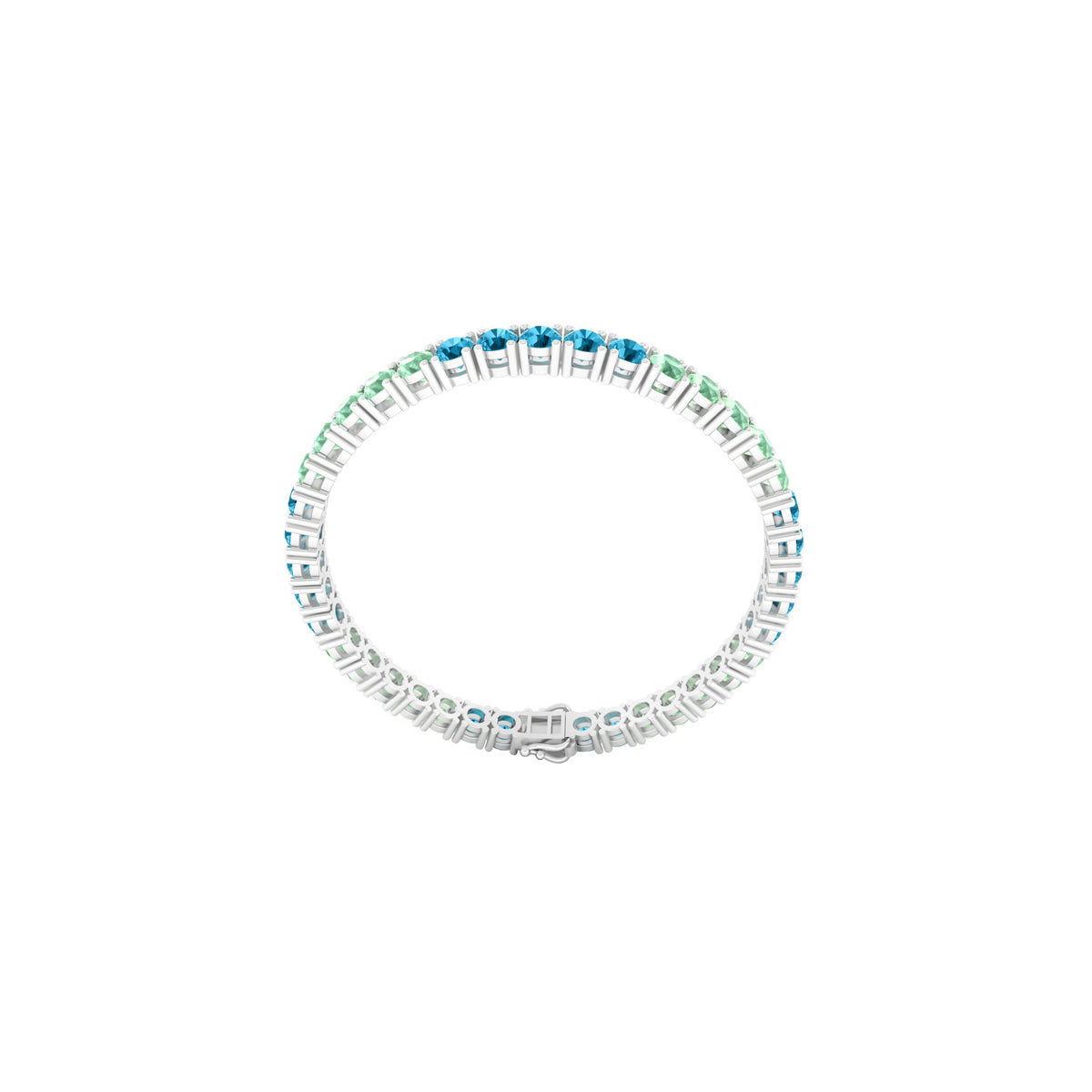 Platinum 950 with Green & Teal Kyanite  Bracelet 10.00cts