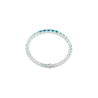 Platinum 950 with Green & Teal Kyanite  Bracelet 10.00cts