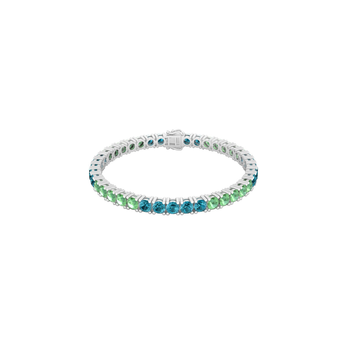 Platinum 950 with Green & Teal Kyanite  Bracelet 10.00cts