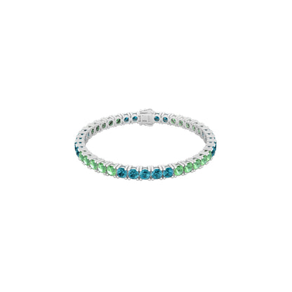 Platinum 950 with Green & Teal Kyanite  Bracelet 10.00cts