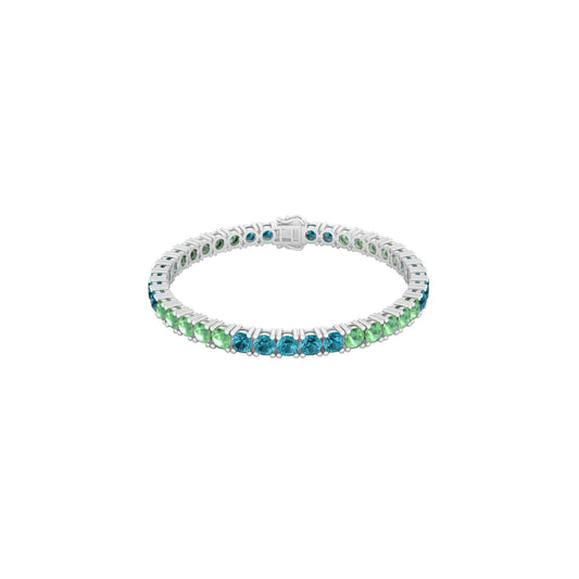 Platinum 950 with Green & Teal Kyanite  Bracelet 10.00cts