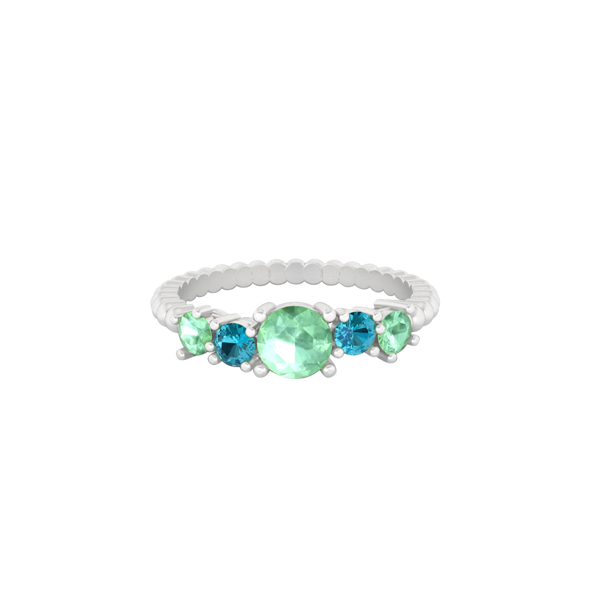 Platinum 950 with Green & Teal Kyanite  Ring 1.19cts