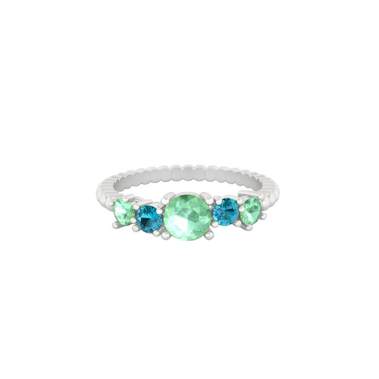 Platinum 950 with Green & Teal Kyanite  Ring 1.19cts