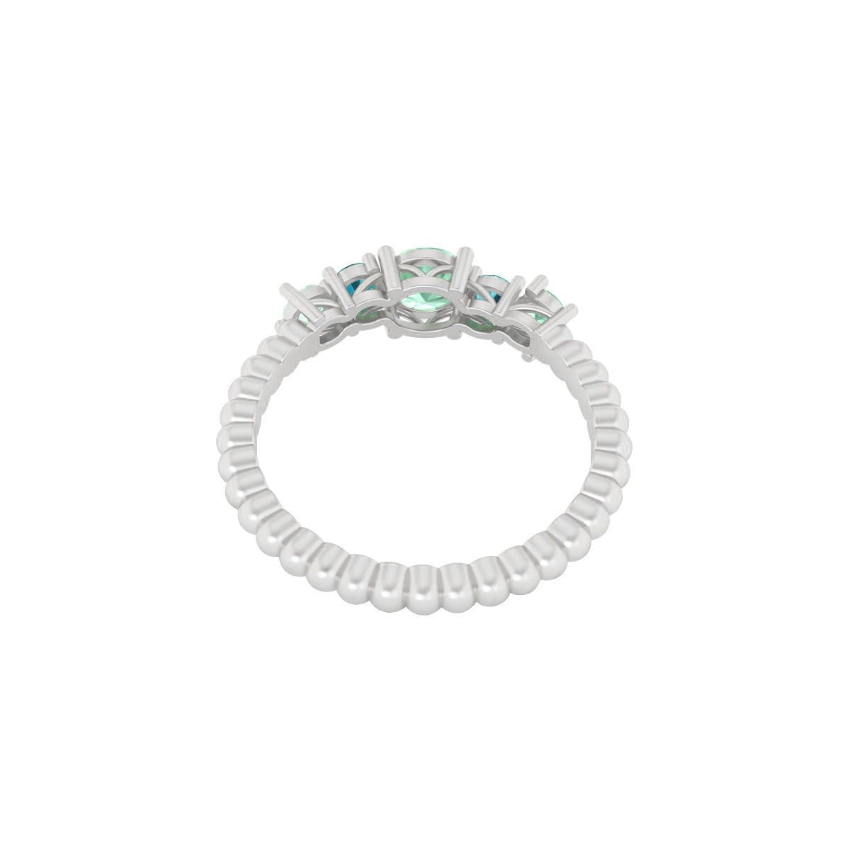 Platinum 950 with Green & Teal Kyanite  Ring 1.19cts