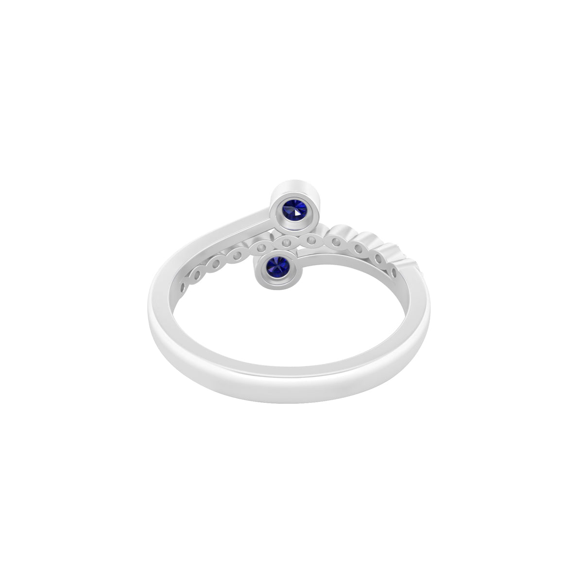 Blue Kyanite Ring with White Diamond in Platinum 950 0.44cts.