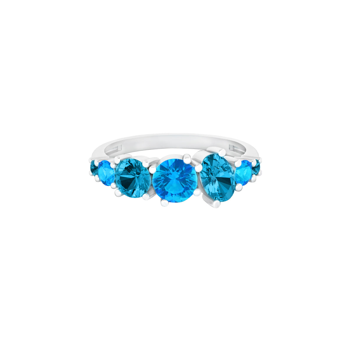 Neon Apatite & Teal Kyanite Ring with White Diamond in Platinum 950 1.99cts.