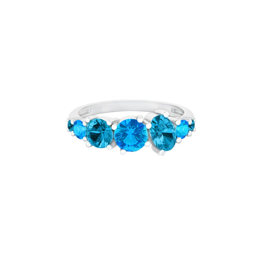 Neon Apatite & Teal Kyanite Ring with White Diamond in Platinum 950 1.99cts.