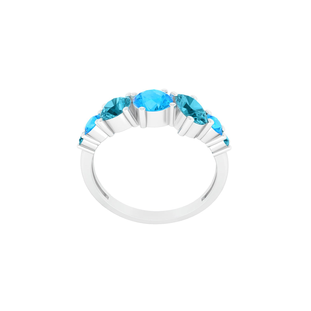Neon Apatite & Teal Kyanite Ring with White Diamond in Platinum 950 1.99cts.