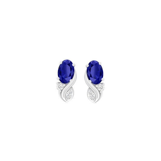 Blue Kyanite Earrings with White Diamond in Platinum 950 1.40cts.