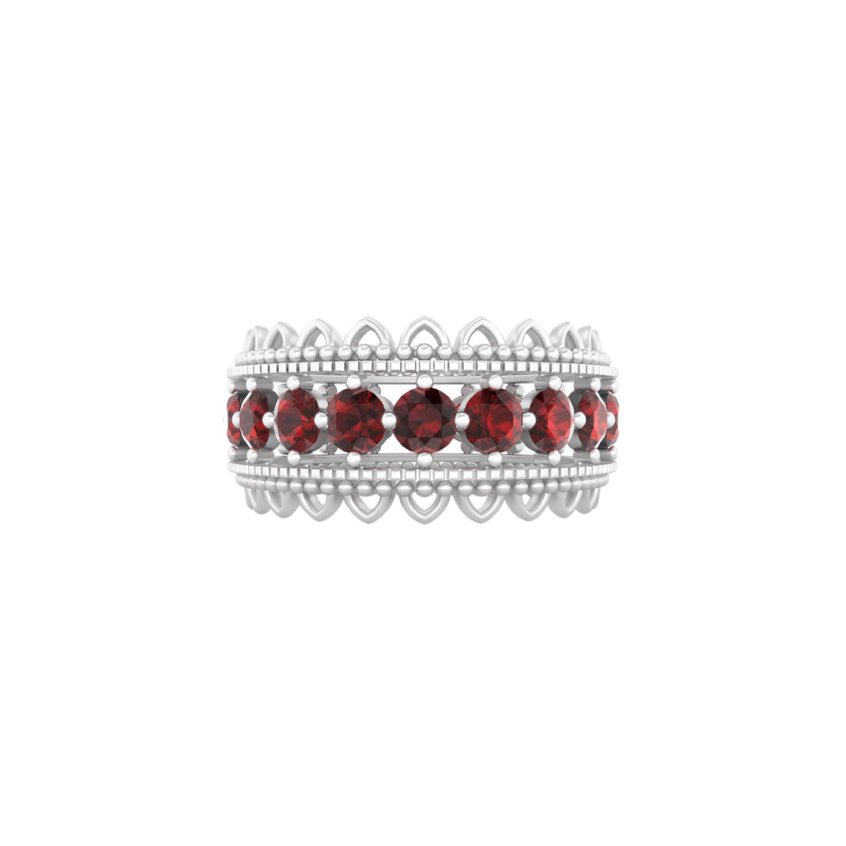 Platinum 950 with Red Garnet Ring 2.90cts