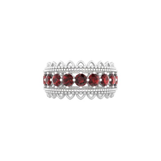 Platinum 950 with Red Garnet Ring 2.90cts