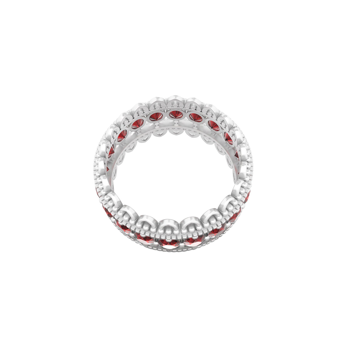 Platinum 950 with Red Garnet Ring 2.90cts