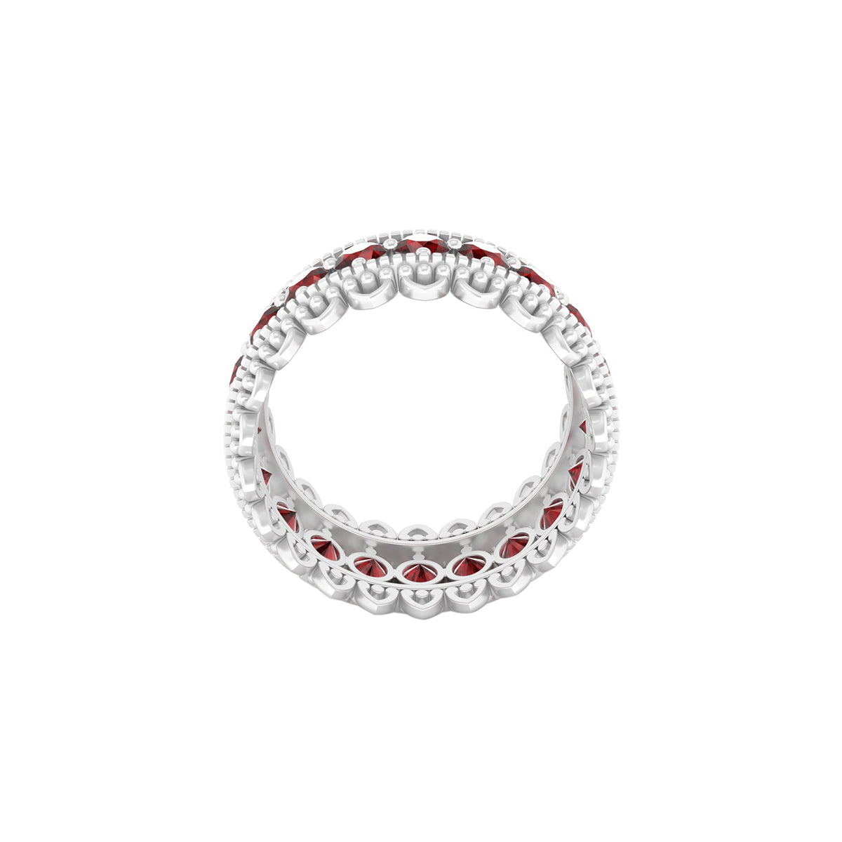 Platinum 950 with Red Garnet Ring 2.90cts