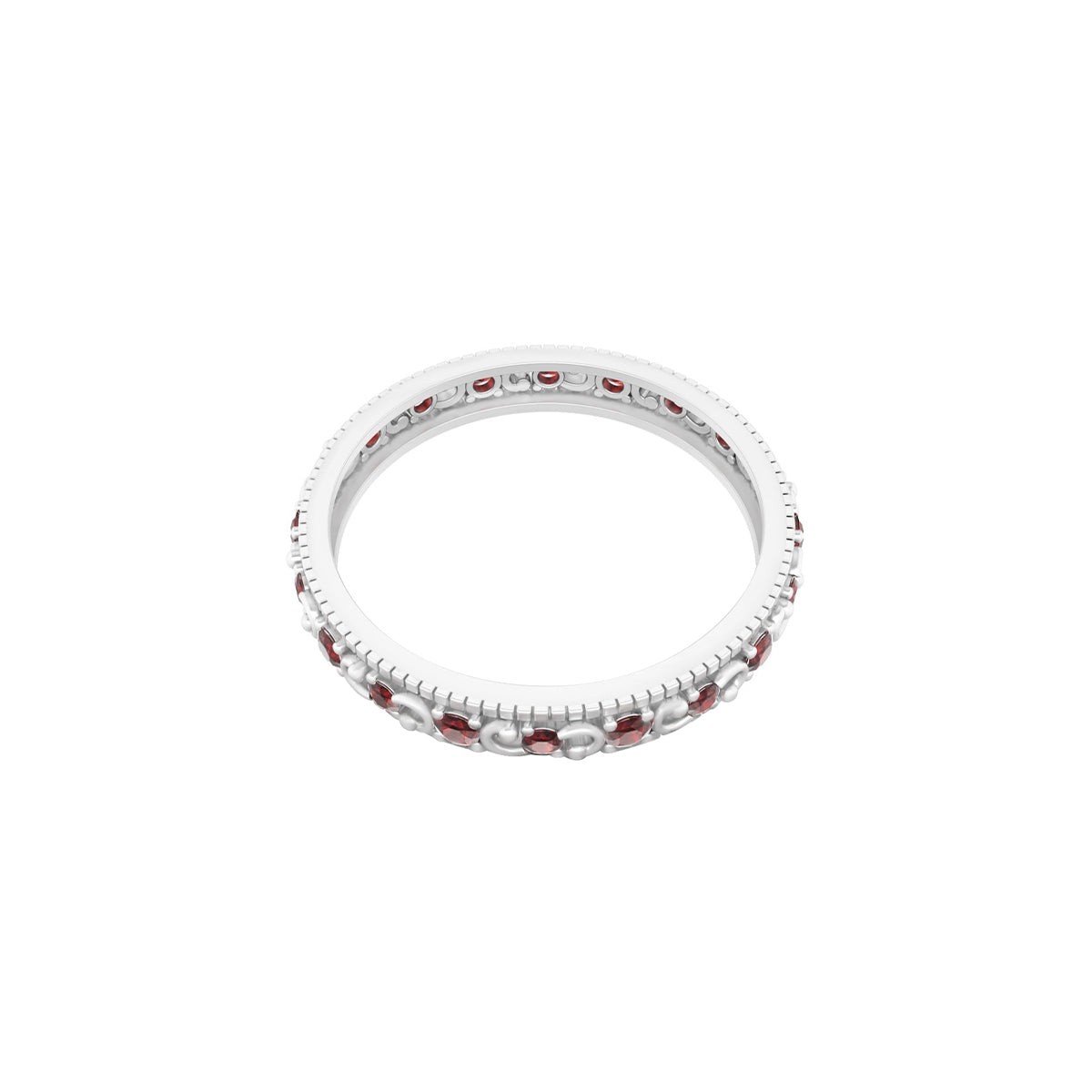 Platinum 950 with Red Garnet Ring 0.57cts