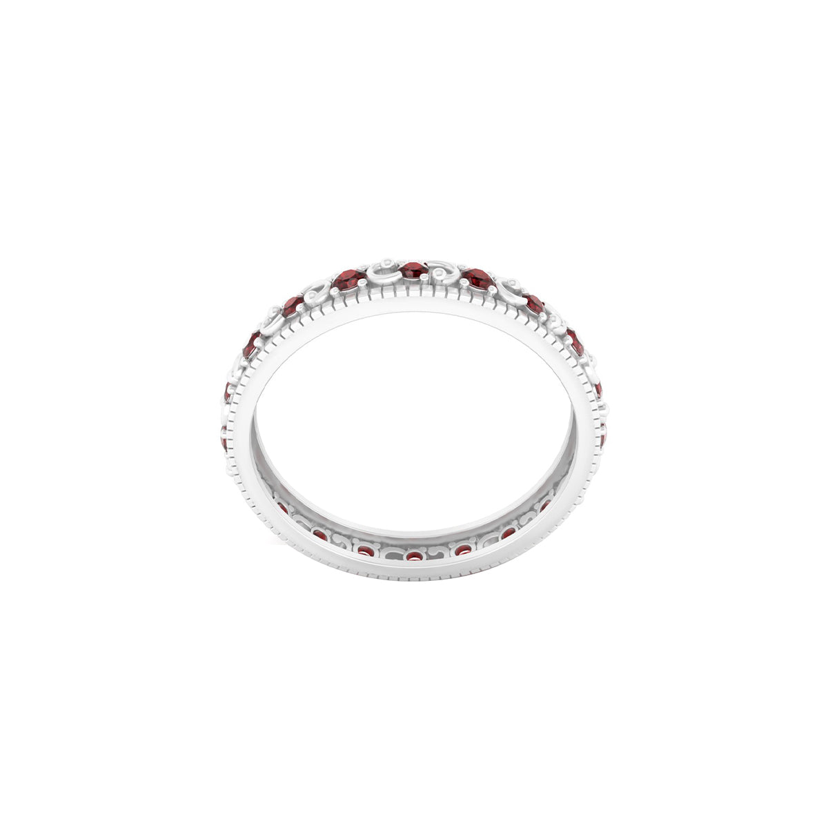 Platinum 950 with Red Garnet Ring 0.57cts