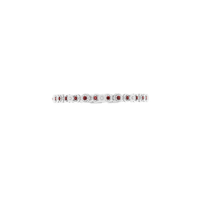Platinum 950 with Red Garnet Bracelet 0.99cts