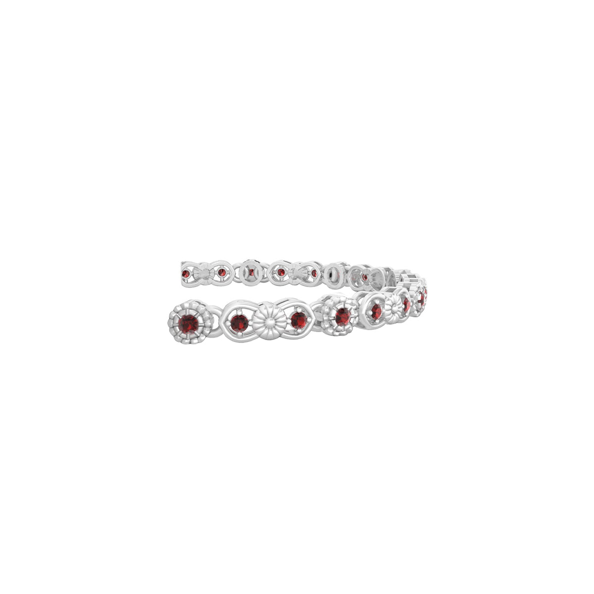 Platinum 950 with Red Garnet Bracelet 0.99cts