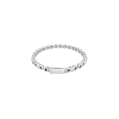 Platinum 950 with Red Garnet Bracelet 0.99cts