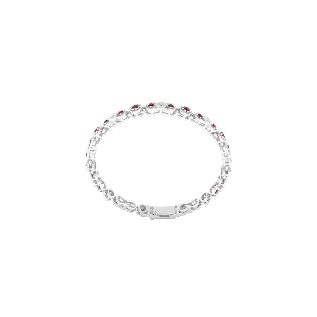 Platinum 950 with Red Garnet Bracelet 0.99cts
