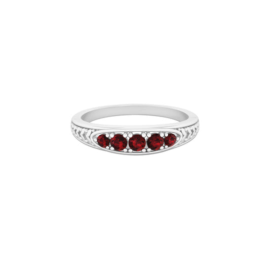 Platinum 950 with Red Garnet Ring 0.37cts