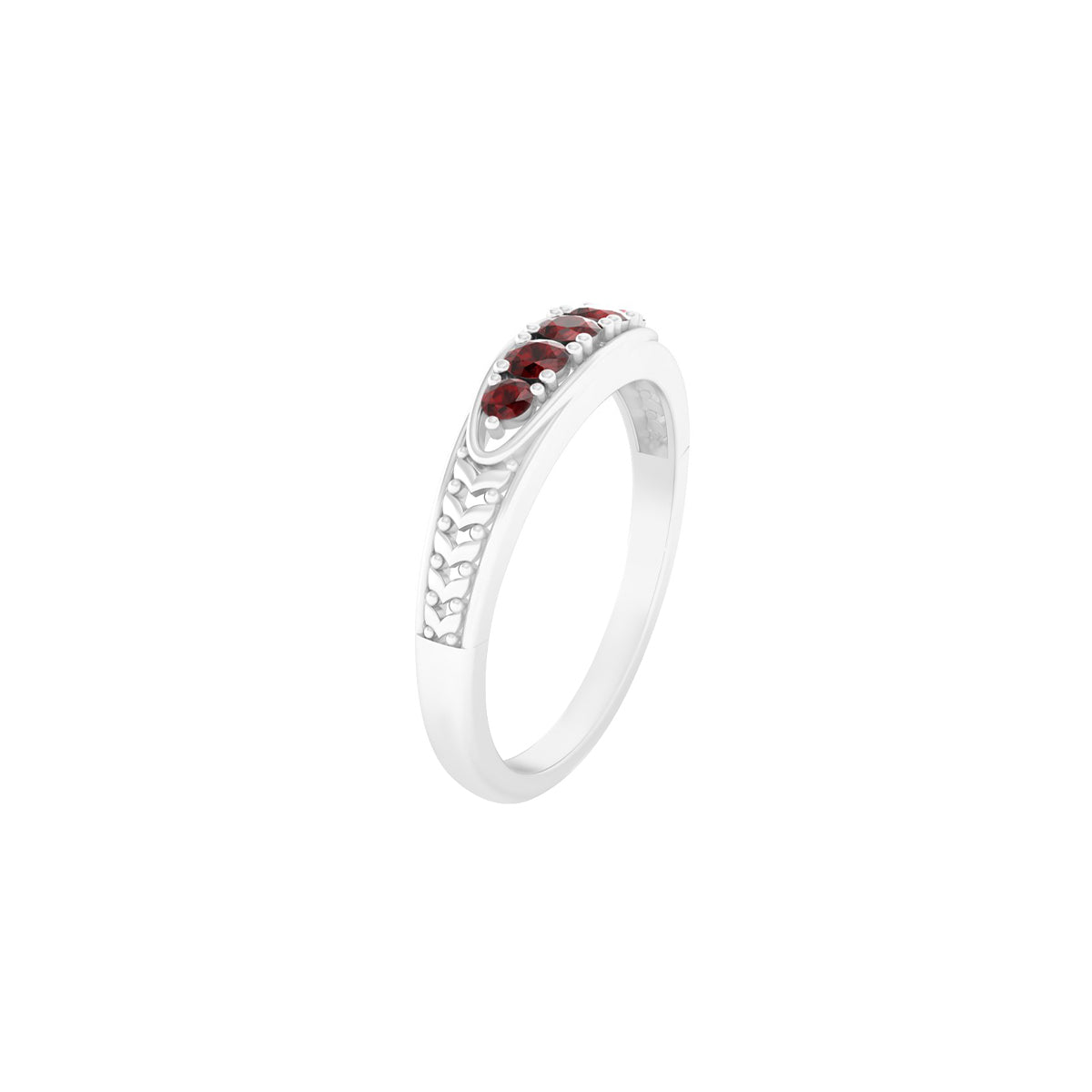 Platinum 950 with Red Garnet Ring 0.37cts