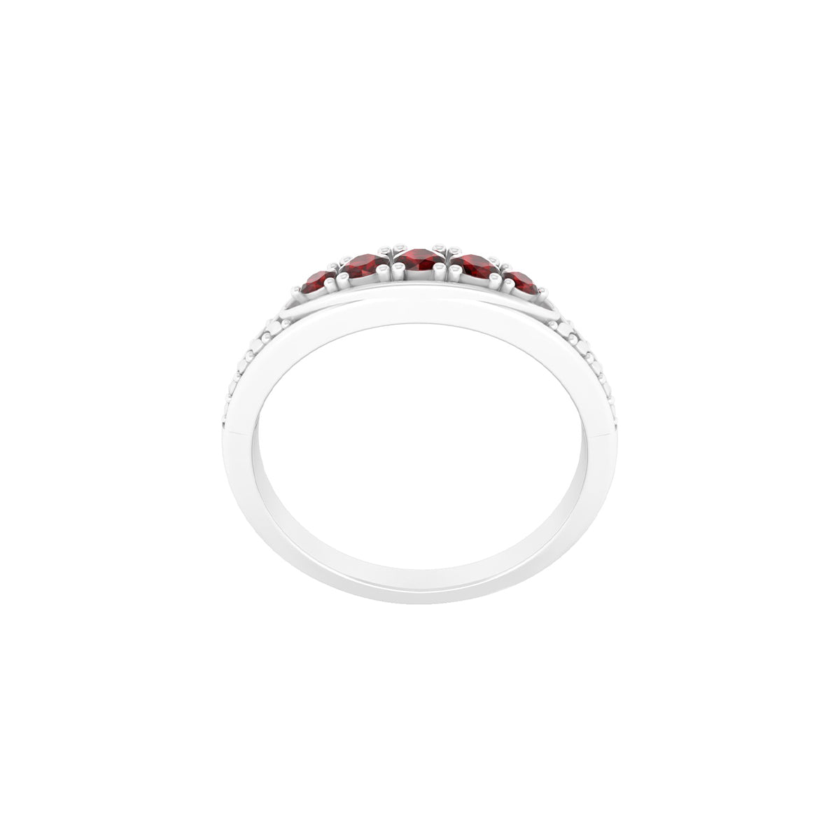 Platinum 950 with Red Garnet Ring 0.37cts