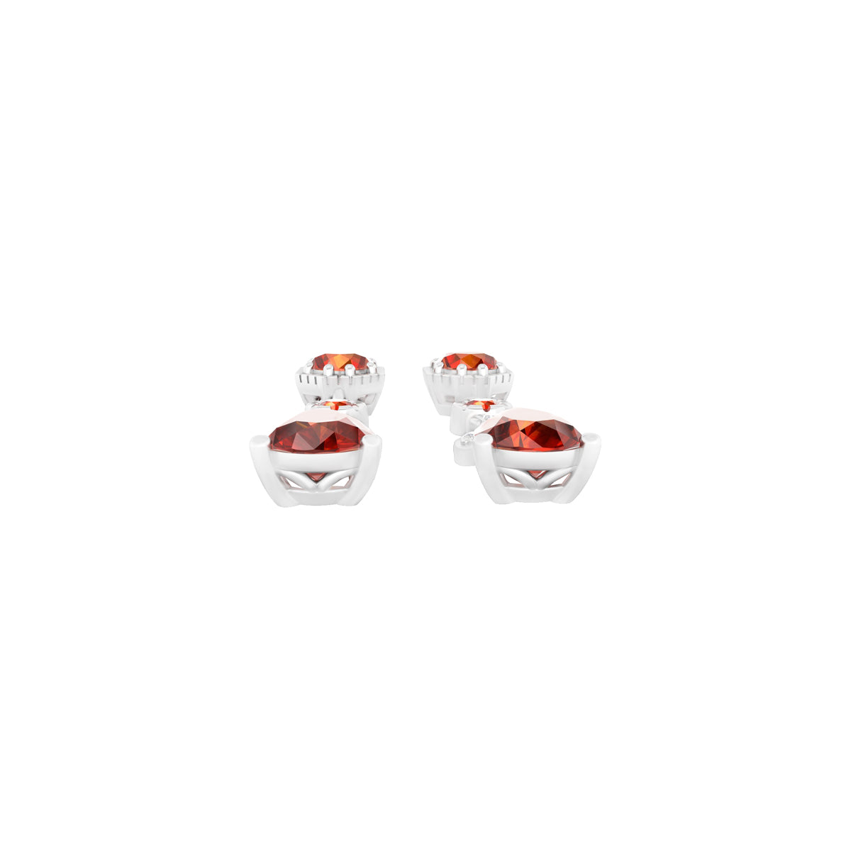 Madeira Citrine Earrings with White Diamond in Platinum 950  1.71cts.