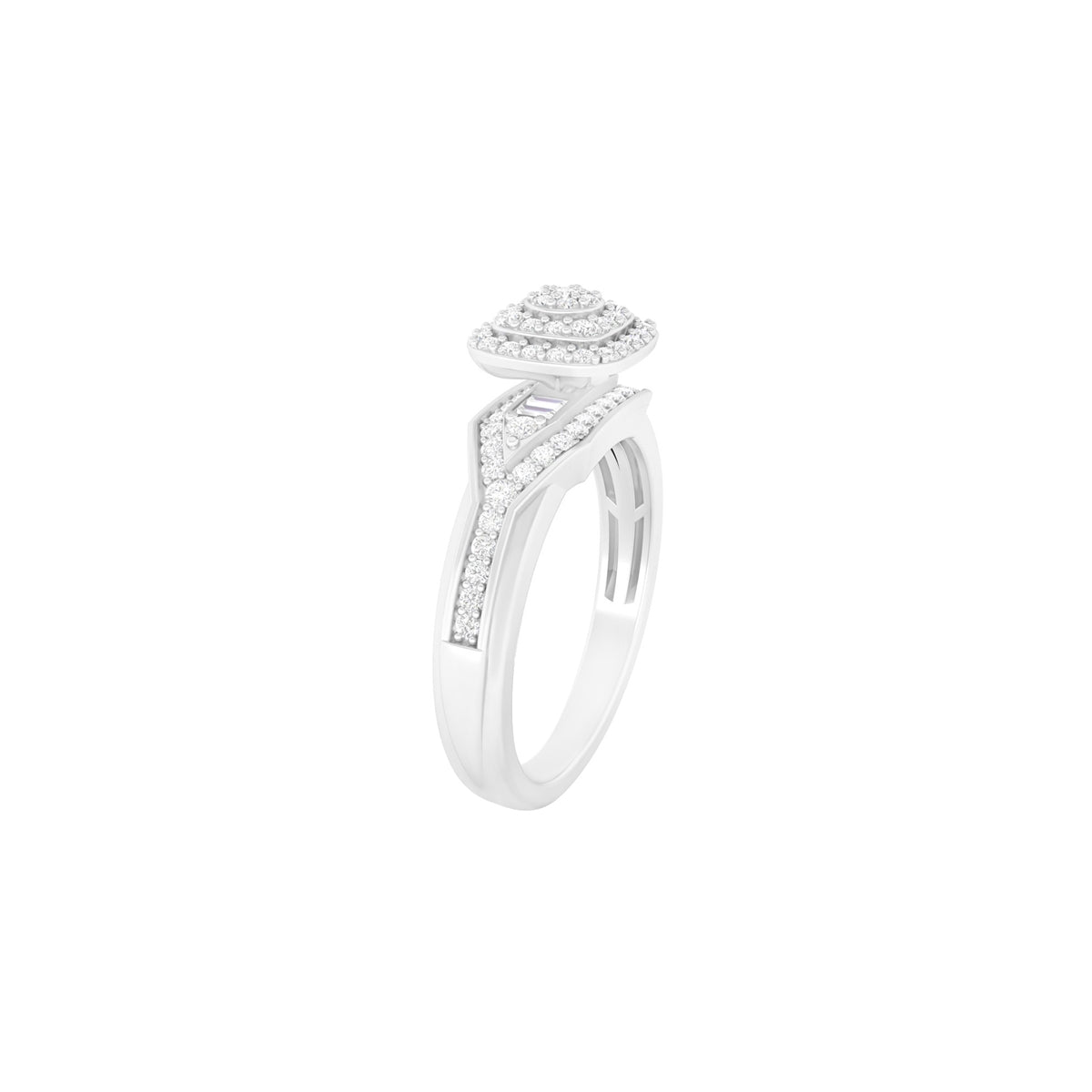 18KT White Gold With White Diamond  Engagement Ring 0.49ct