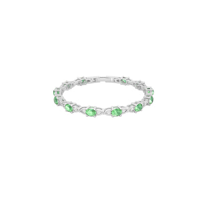 Green Kyanite Bracelet with White Diamond in Platinum 950 5.51cts.
