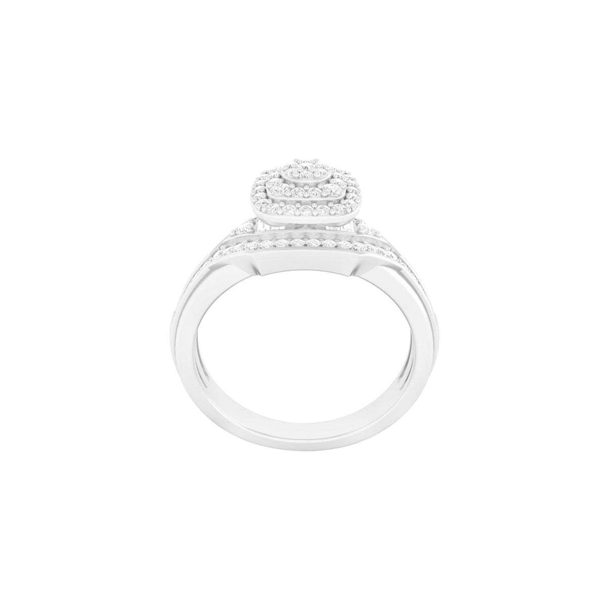 18KT White Gold With White Diamond  Engagement Ring 0.49ct