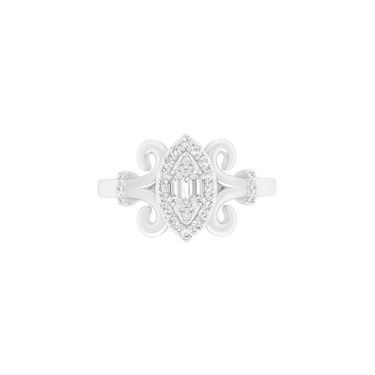 18KT White Gold With White Diamond Engagement Ring 0.23ct