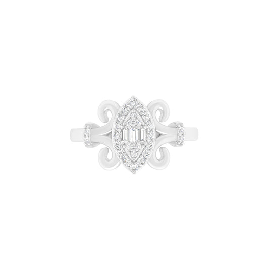 18KT White Gold With White Diamond Engagement Ring 0.23ct