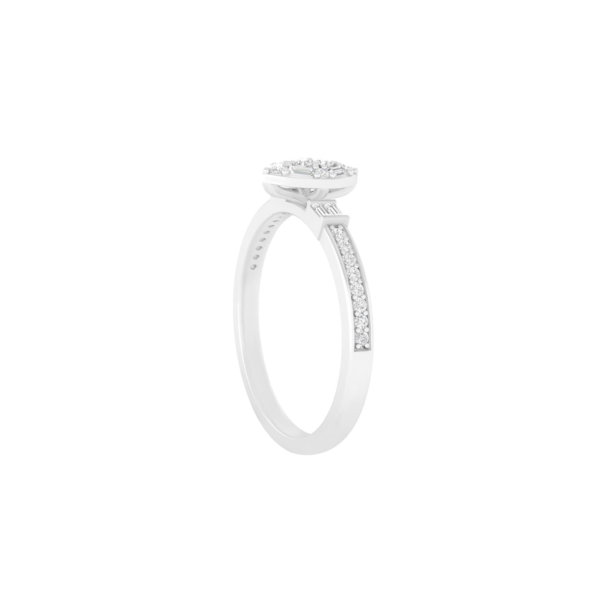 18KT White Gold With White Diamond Engagement Ring 0.23ct