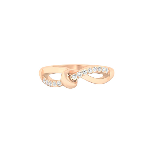 18KT Rose Gold with White Diamond Ring 0.13ct