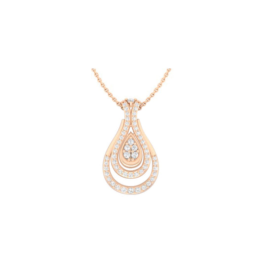18KT Rose Gold with White Diamond Pendant 0.42cts