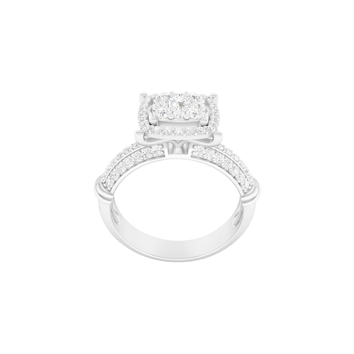 18KT White Gold With White Diamond Engagement Ring 1.58cts