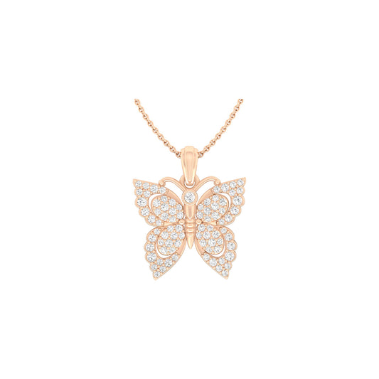 18KT Rose Gold with White Diamond Pendant 0.74cts