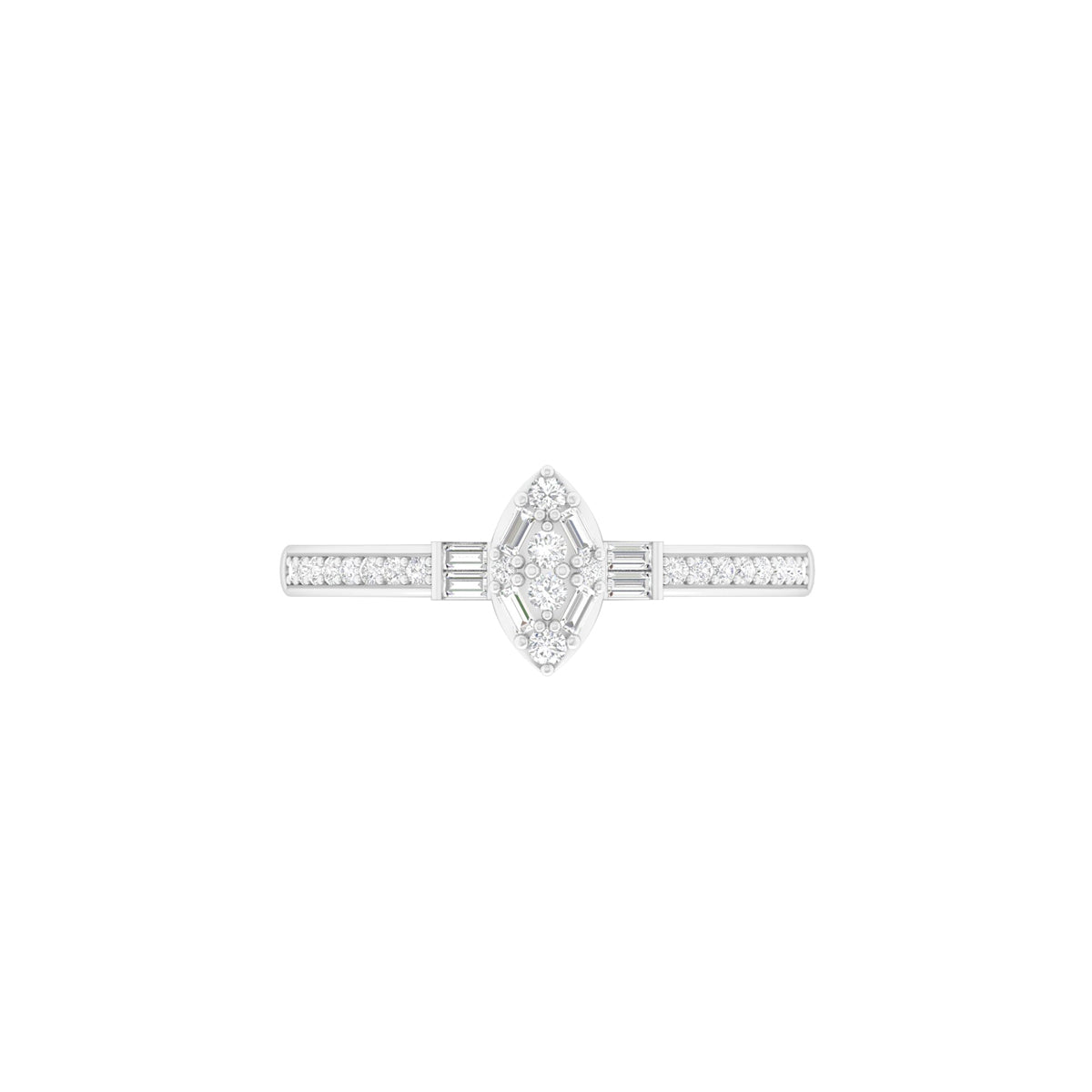 18KT White Gold With White Diamond Engagement Ring 0.23ct