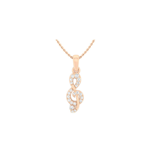 18KT Rose Gold with White Diamond Pendant 0.24cts