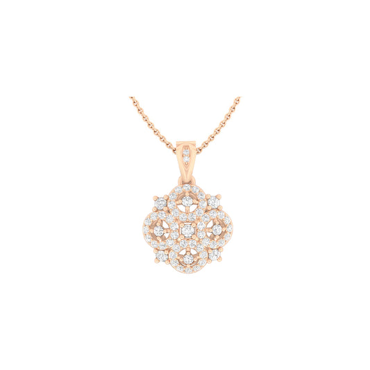 18KT Rose Gold with White Diamond Pendant 0.71cts