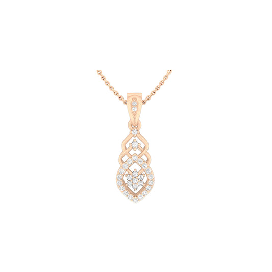 18KT Rose Gold with White Diamond Pendant 0.24cts