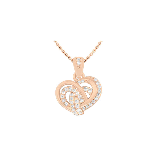 18KT Rose Gold with White Diamond Pendant 0.25cts
