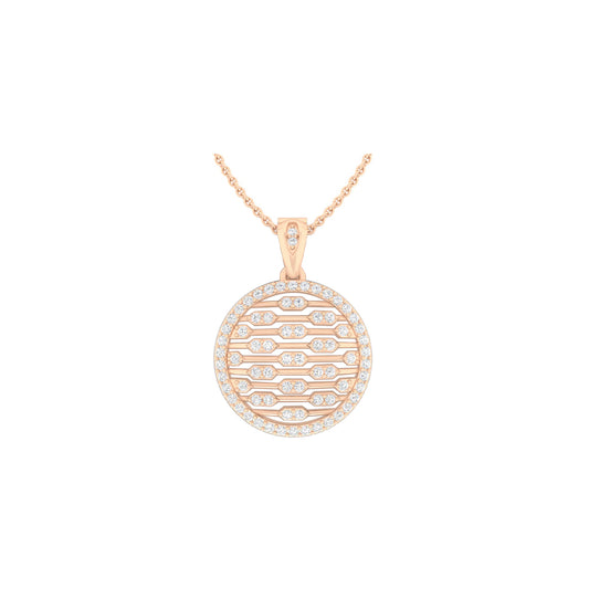18KT Rose Gold with White Diamond Pendant 0.5cts
