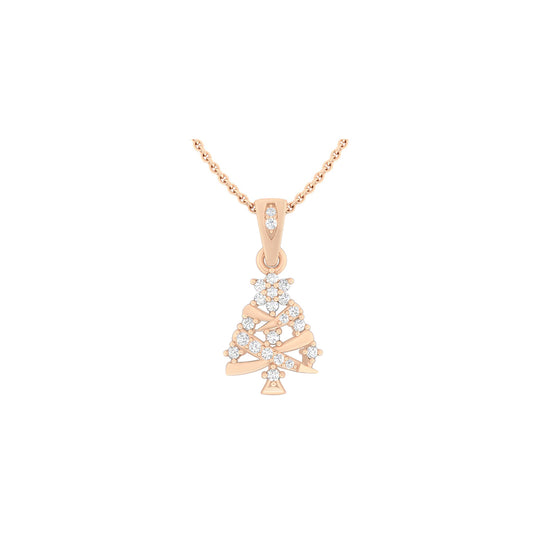 18KT Rose Gold with White Diamond Pendant 0.19cts