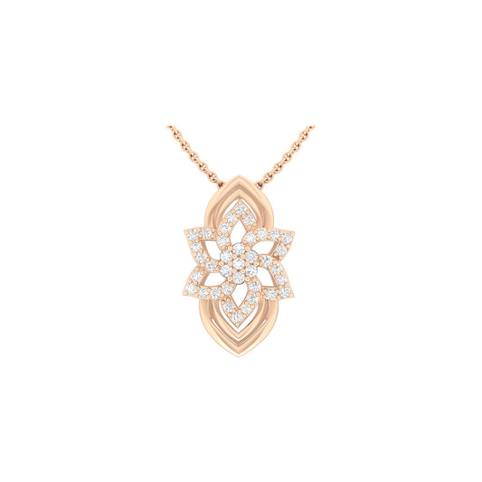 18KT Rose Gold with White Diamond Pendant 0.24cts