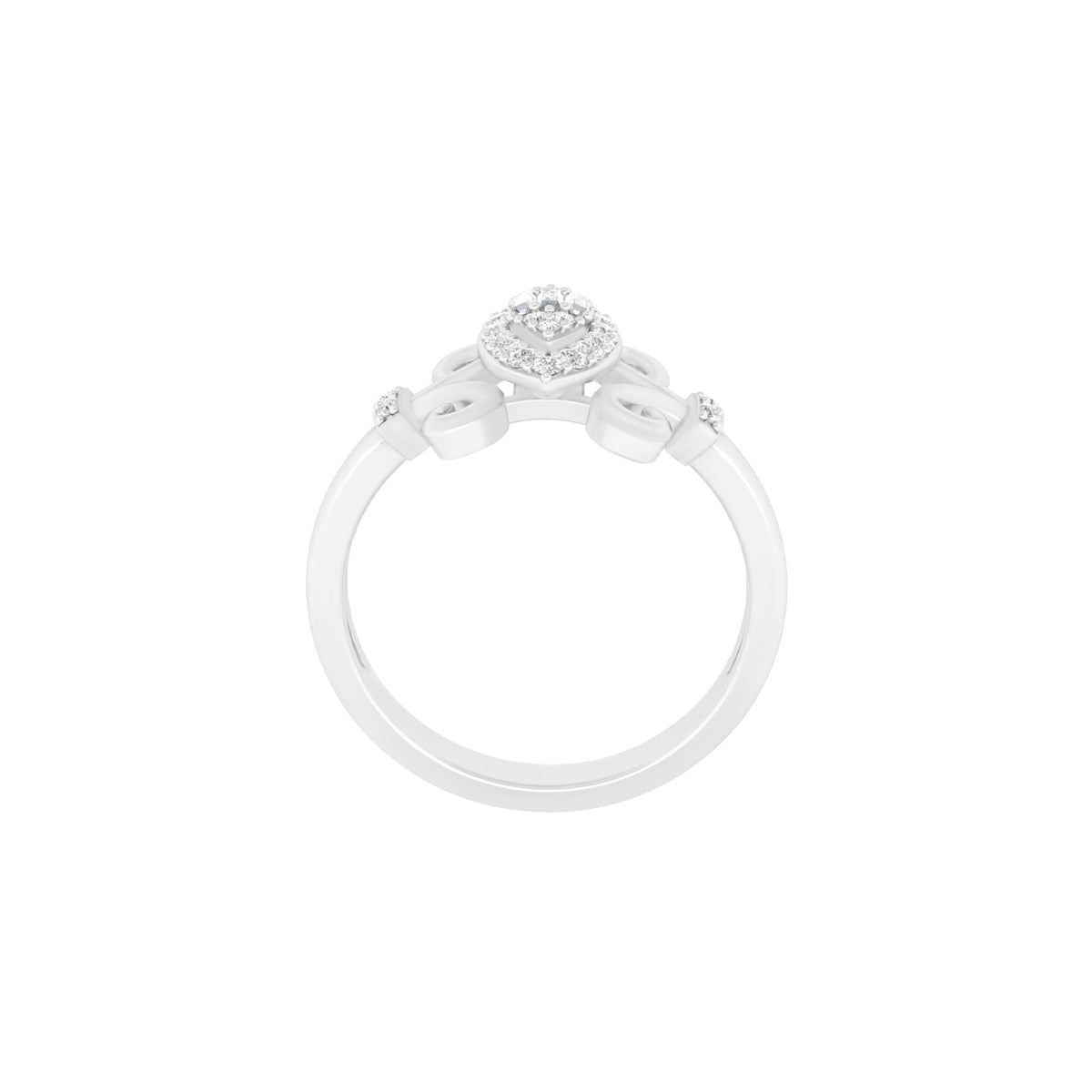18KT White Gold With White Diamond Engagement Ring 0.23ct