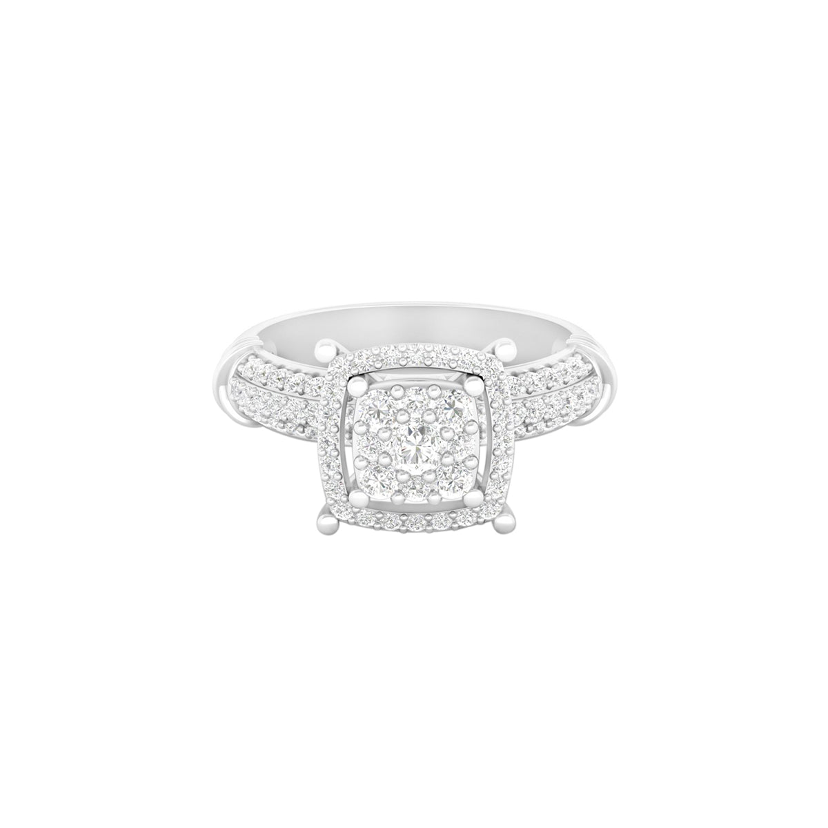 18KT White Gold With White Diamond Engagement Ring 1.58cts